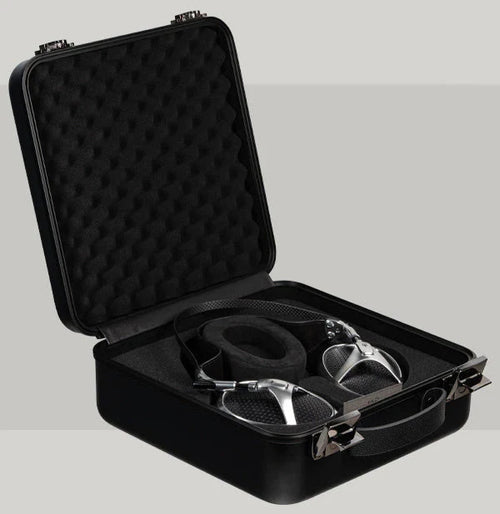 black box with headphones inside