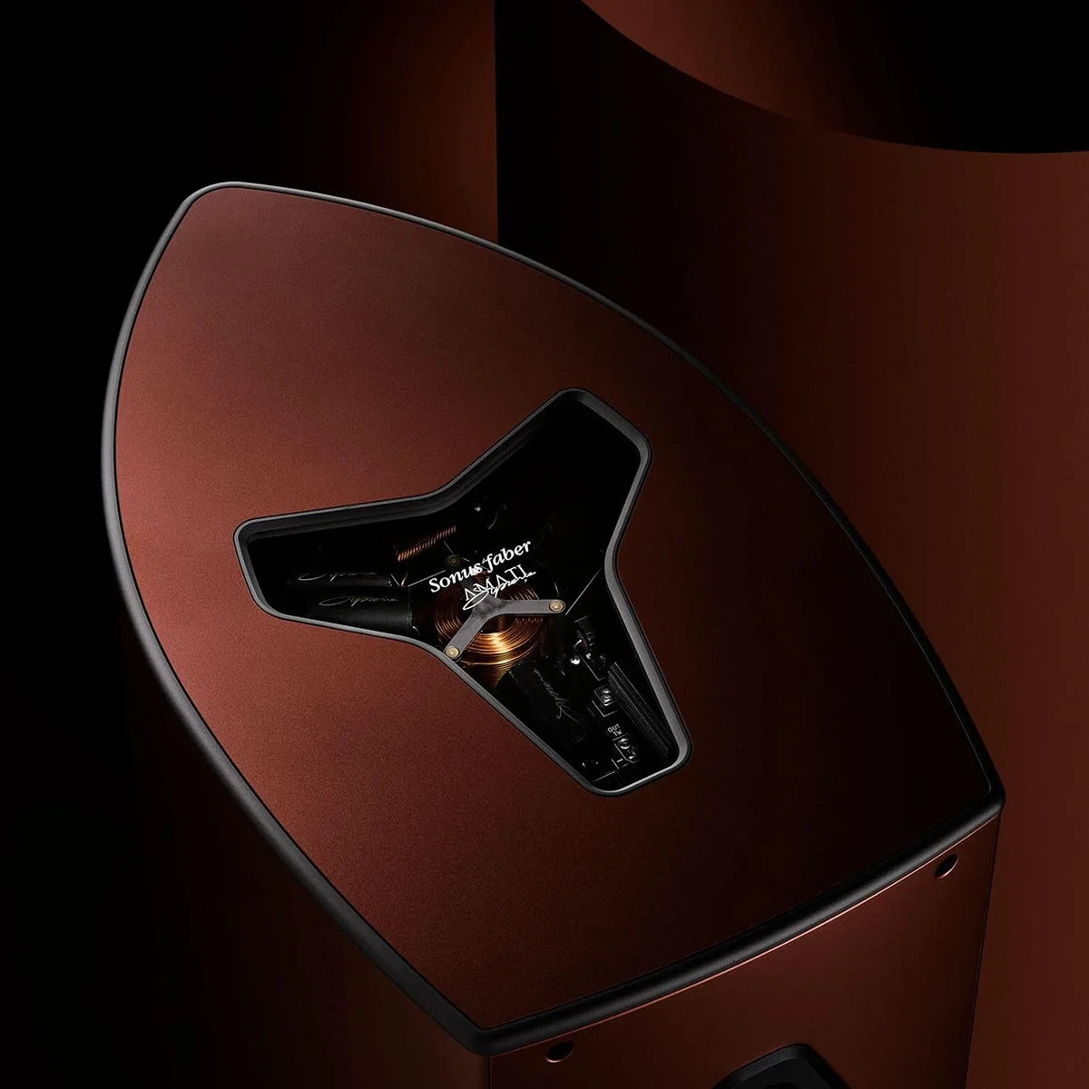 Sonus Faber Amati Supreme in Terra Rossa finish in a modern listening room