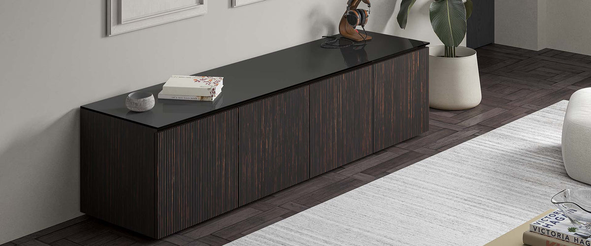 Salamander Manhattan AV cabinet in a furnished media room