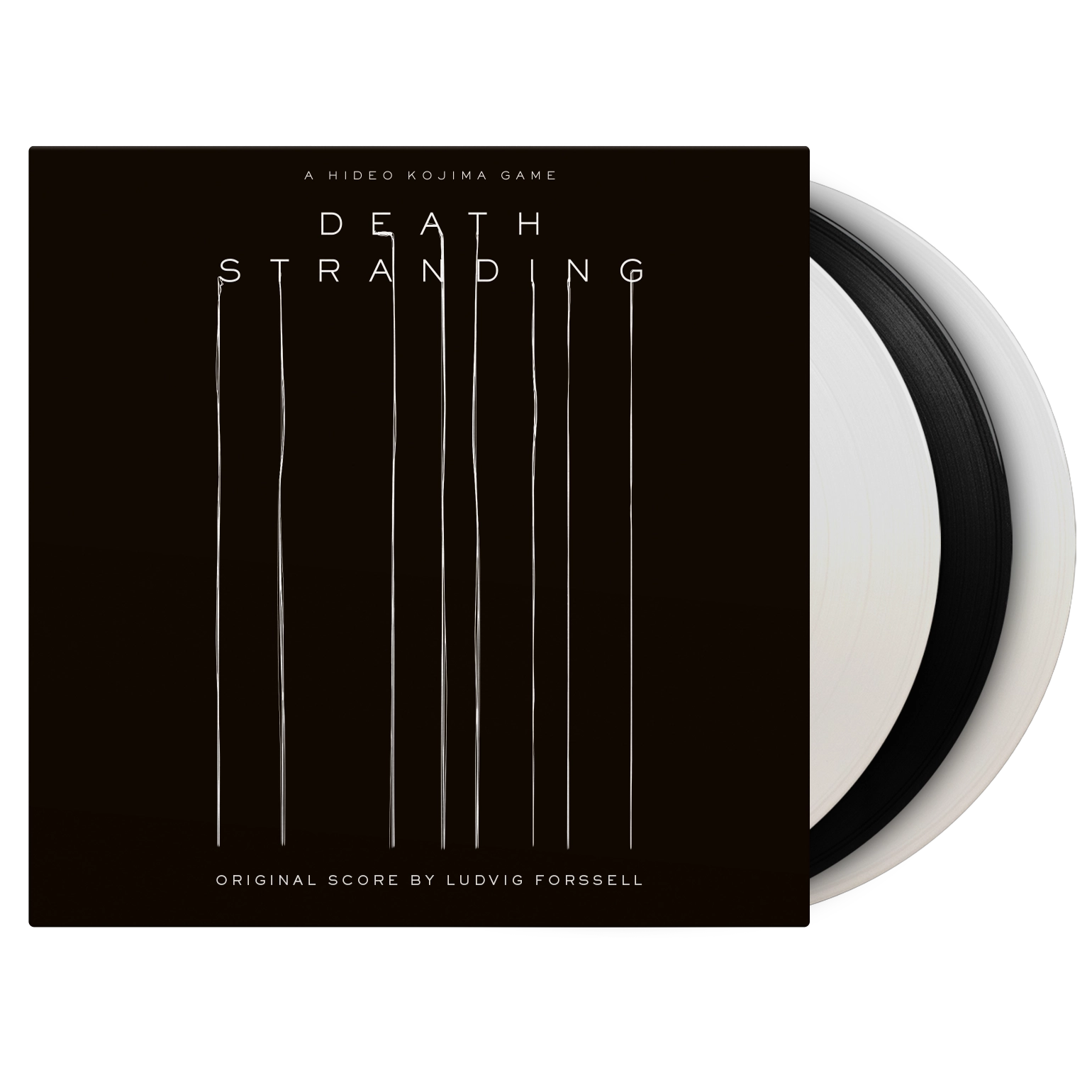 Death Stranding Original Score black and white marble vinyl 3LP mockup