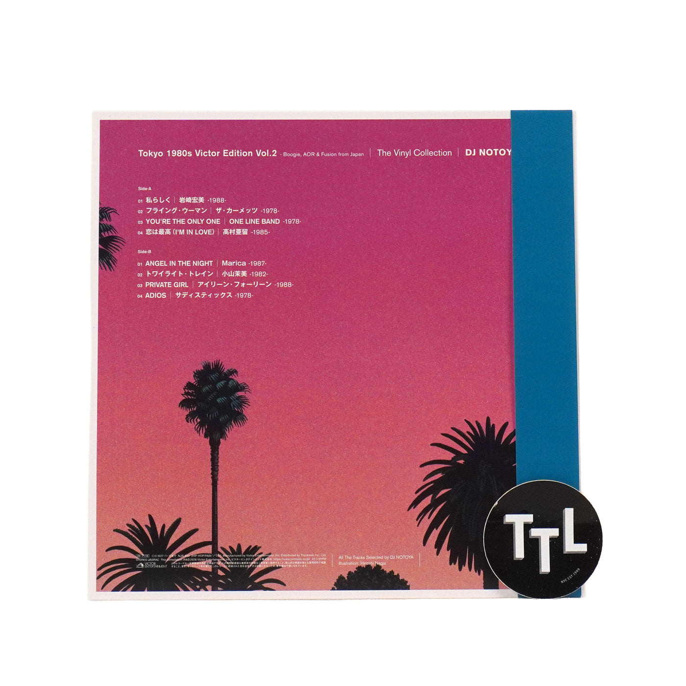 DJ NOTOYA Tokyo 1980s Victor Edition Vol. 2 back cover and obi