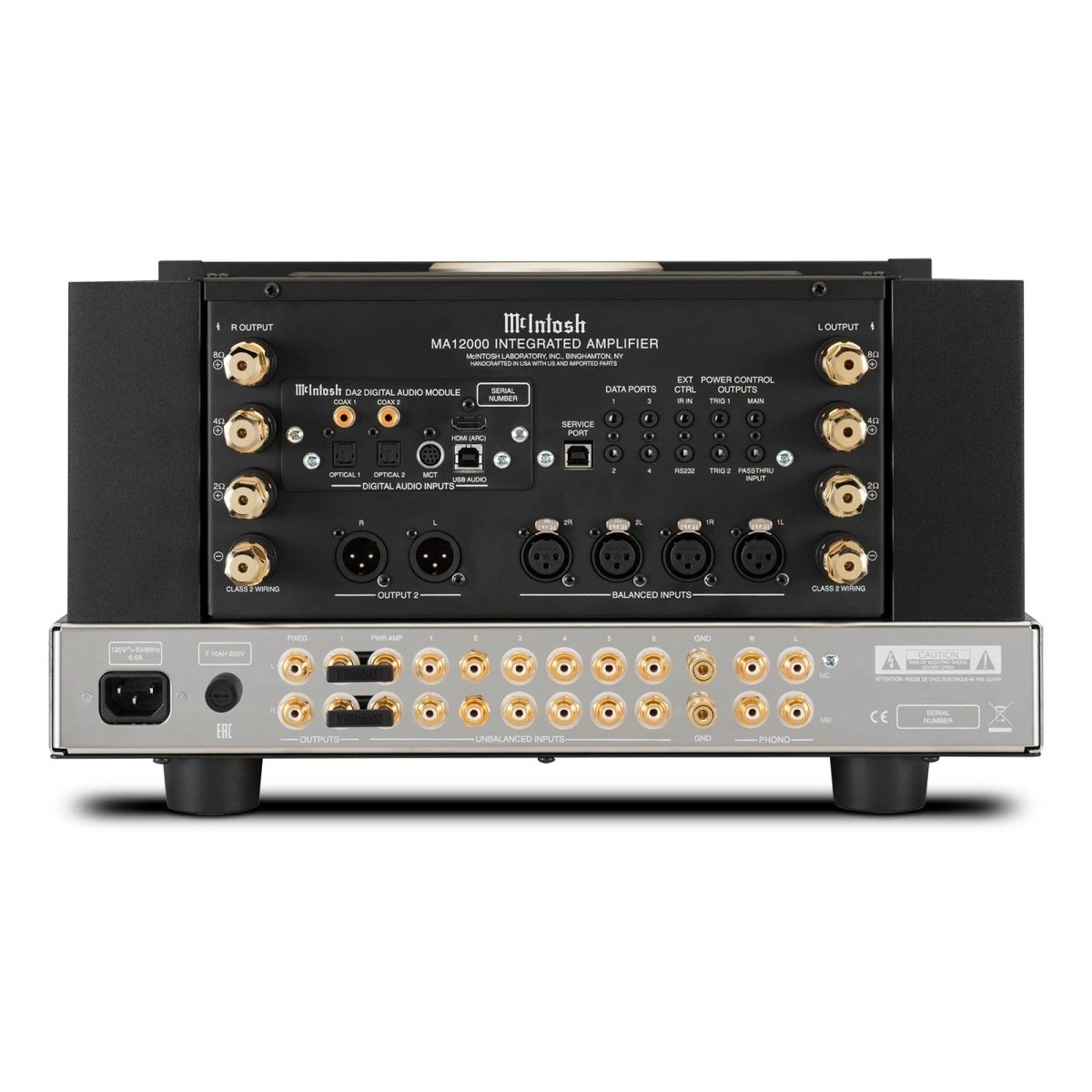 McIntosh MA12000 rear-panel analog and digital connections