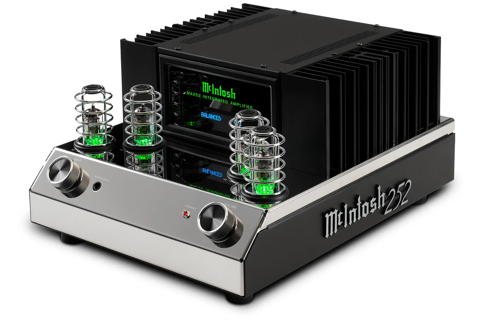 McIntosh MA252 hybrid integrated amplifier right-angle view