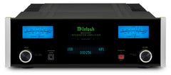McIntosh MA5300 integrated amplifier front angled view with blue watt meters