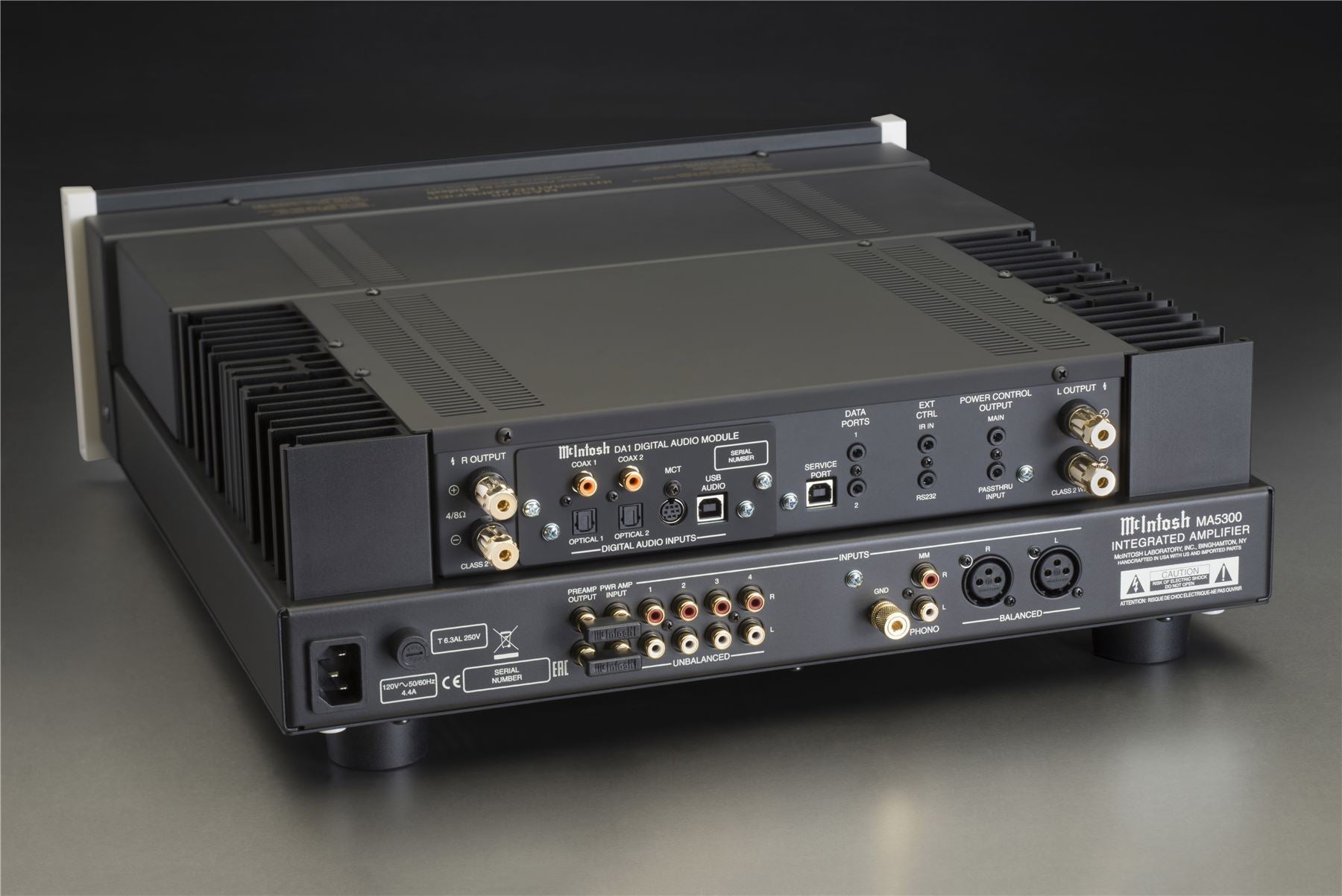McIntosh MA5300 integrated amplifier rear panel with analog and digital connections