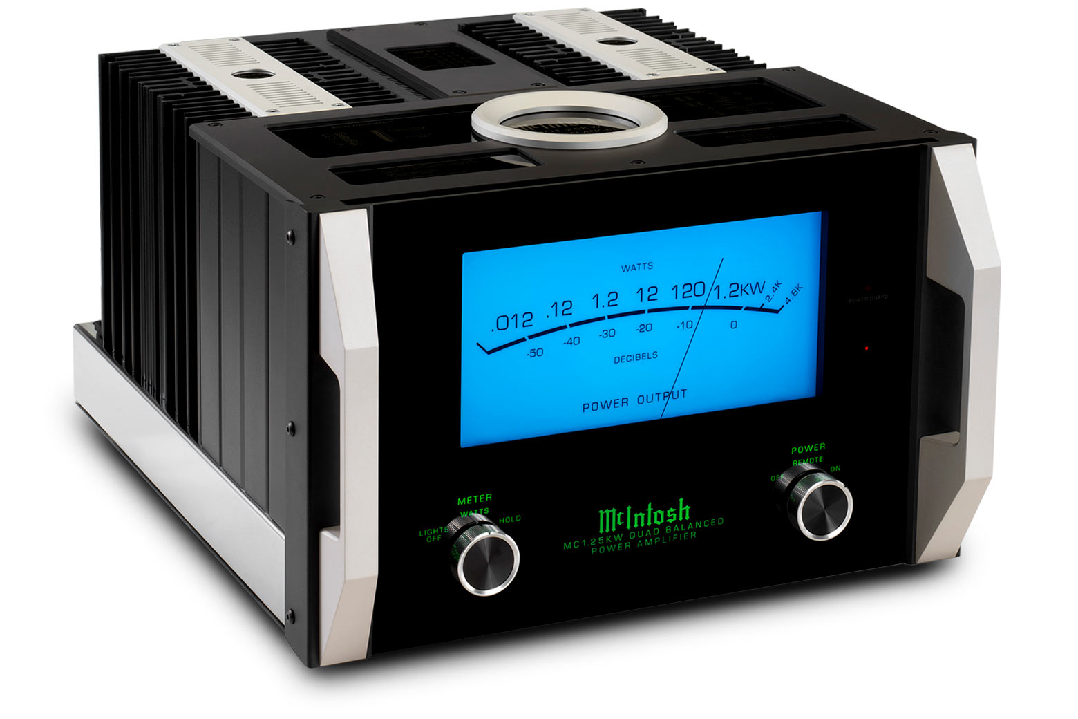 McIntosh MC1.25KW 1200-watt monoblock power amplifier angled view