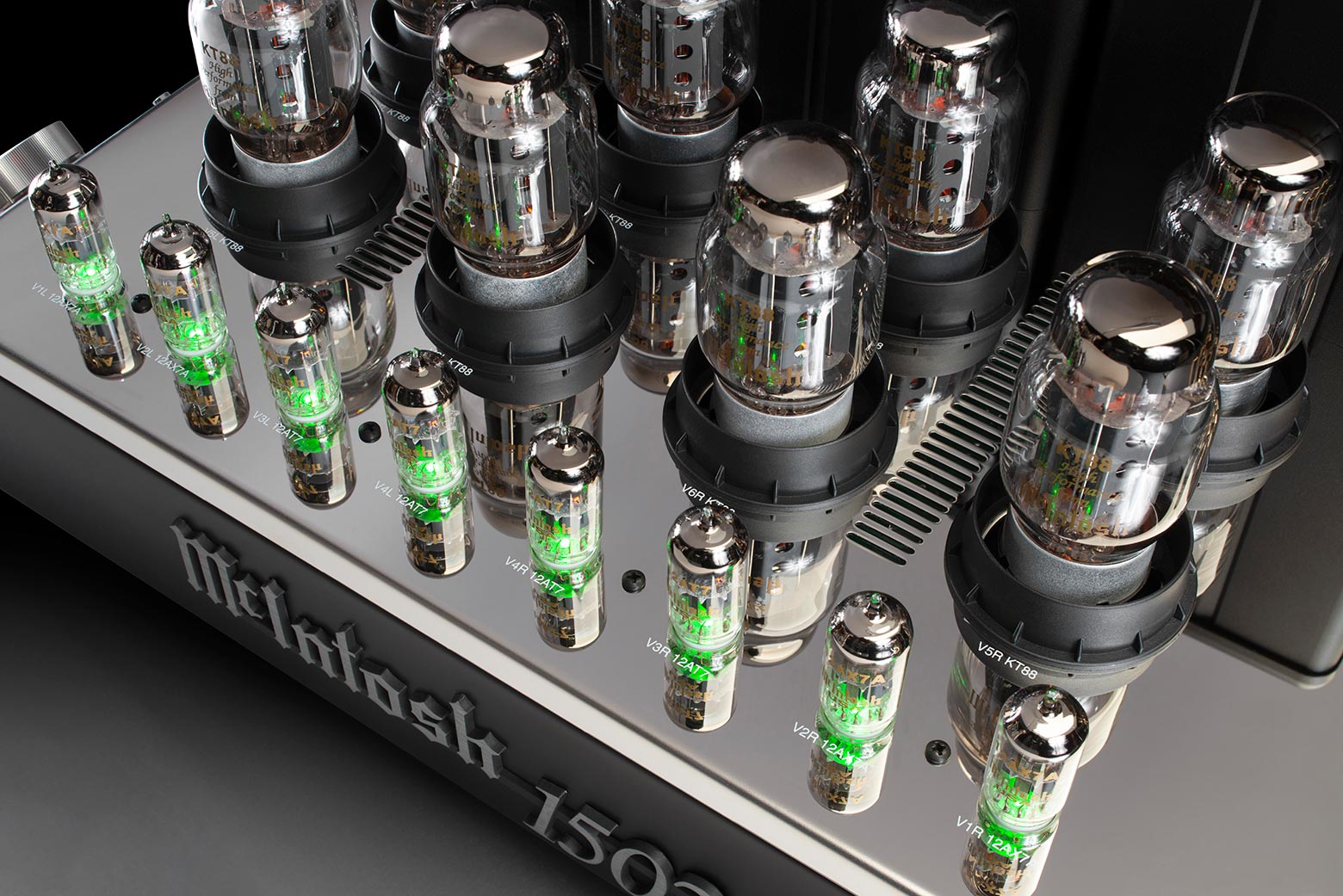 McIntosh MC1502 2-channel vacuum tube power amplifier chassis view