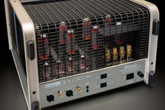McIntosh MC3500 Mk II rear view with protective vacuum tube cage installed