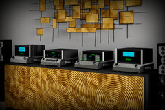 Pair of McIntosh MC830 amplifiers with C8 preamplifier and MCD85 disc player