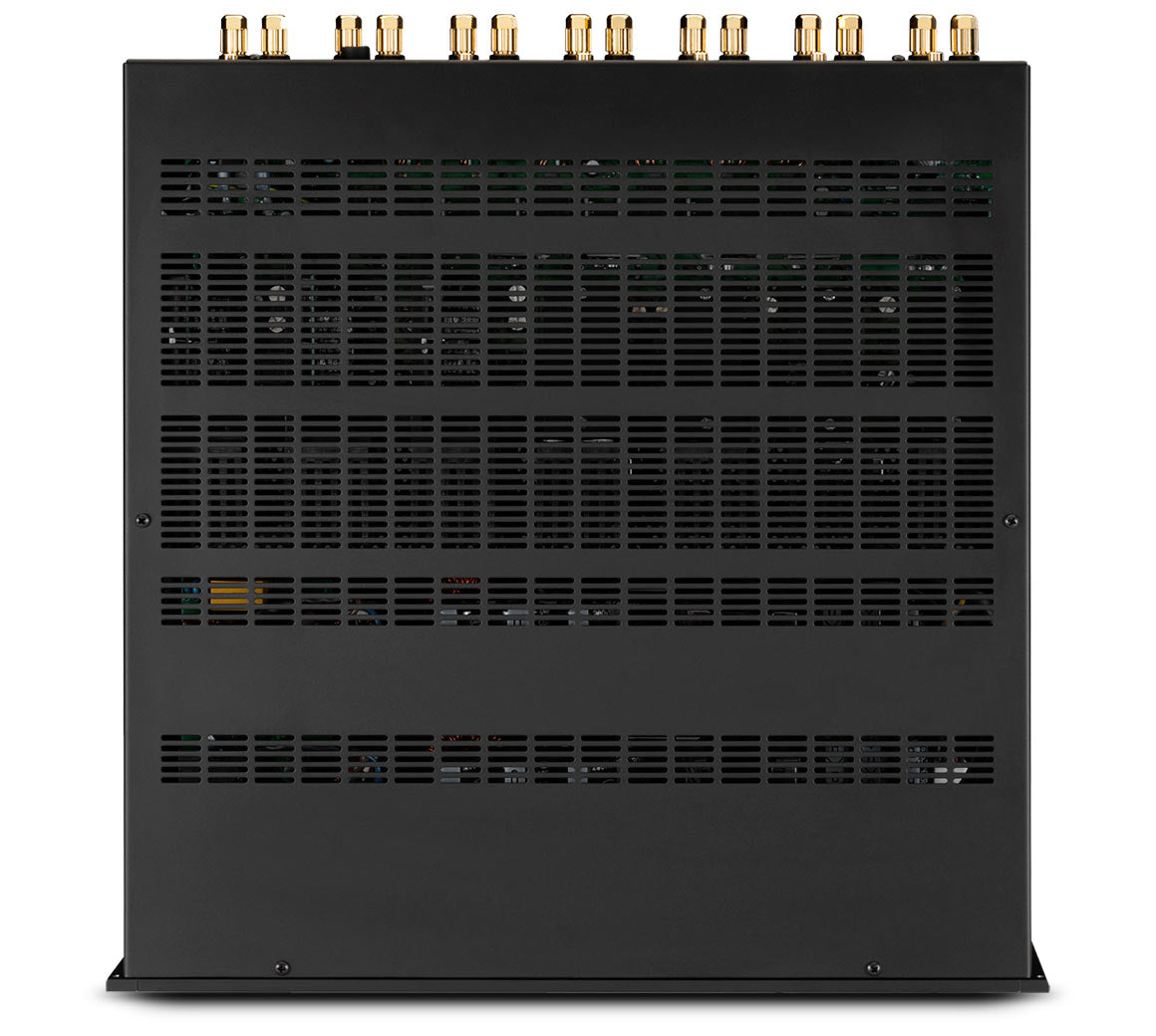 McIntosh MI347 3U rack-mountable home theater amplifier top view