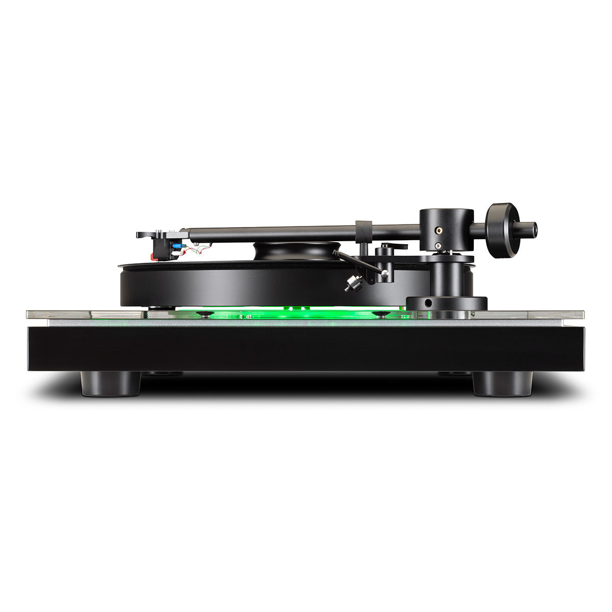 McIntosh MT2 Precision Turntable with clear dust cover installed