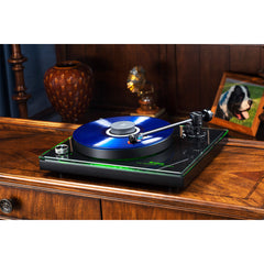 McIntosh MT2 Precision Turntable with green platter and plinth illumination