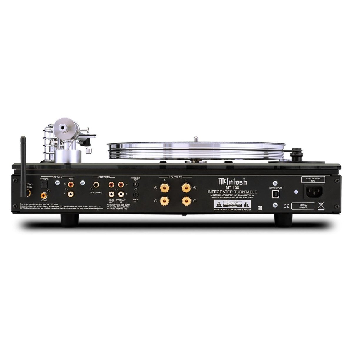 McIntosh MTI100 glass-front chassis and turntable
