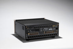 McIntosh MX124 A/V processor rear angled view showing connections