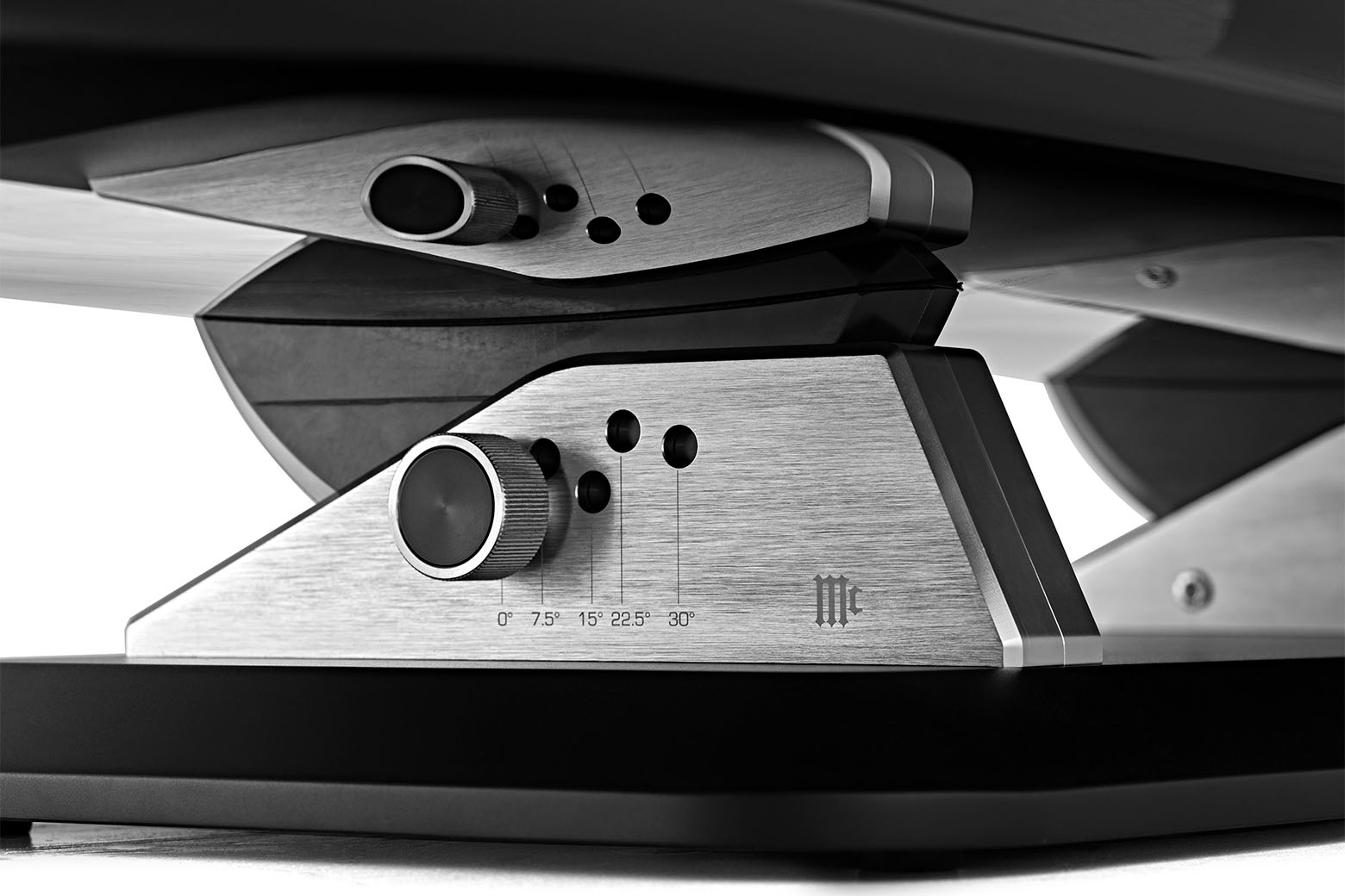 McIntosh XCS1.5K adjustable base showing the five-position tilt mechanism