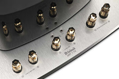 McIntosh XRT1.1K rear connection panel with three pairs of Solid Cinch binding posts
