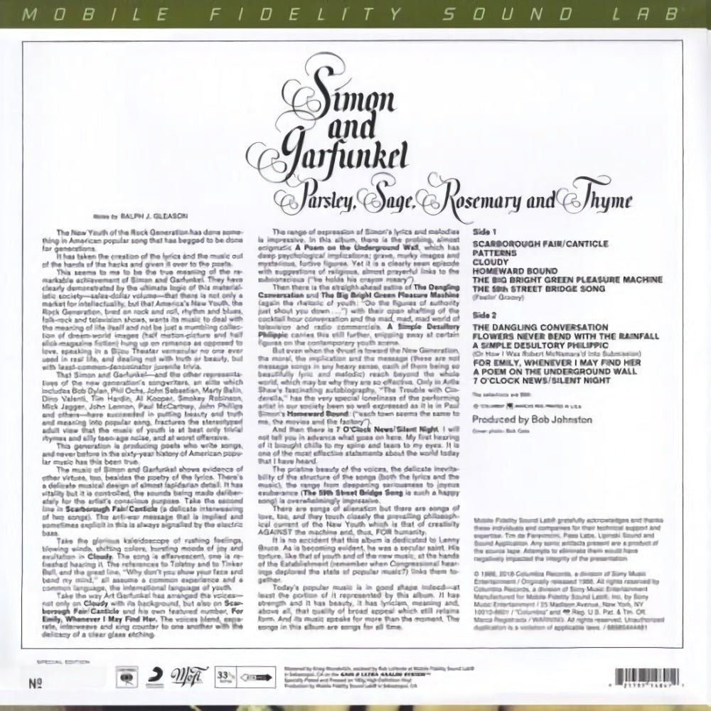 Parsley, Sage, Rosemary & Thyme - Simon & Garfunkel-Audio-Exchange