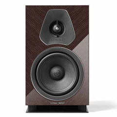Sonus Faber Lumina Bookshelf speaker with Wenge finish on a white background