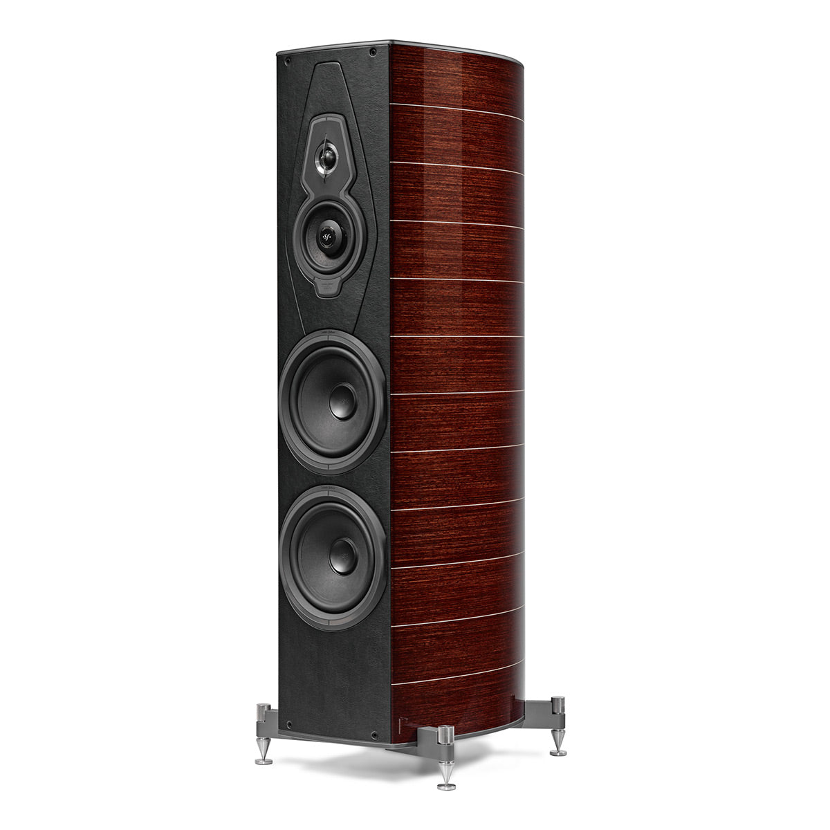 Sonus Faber Amati G5 luxury floorstanding loudspeaker in Wenge Wood, alternate angle