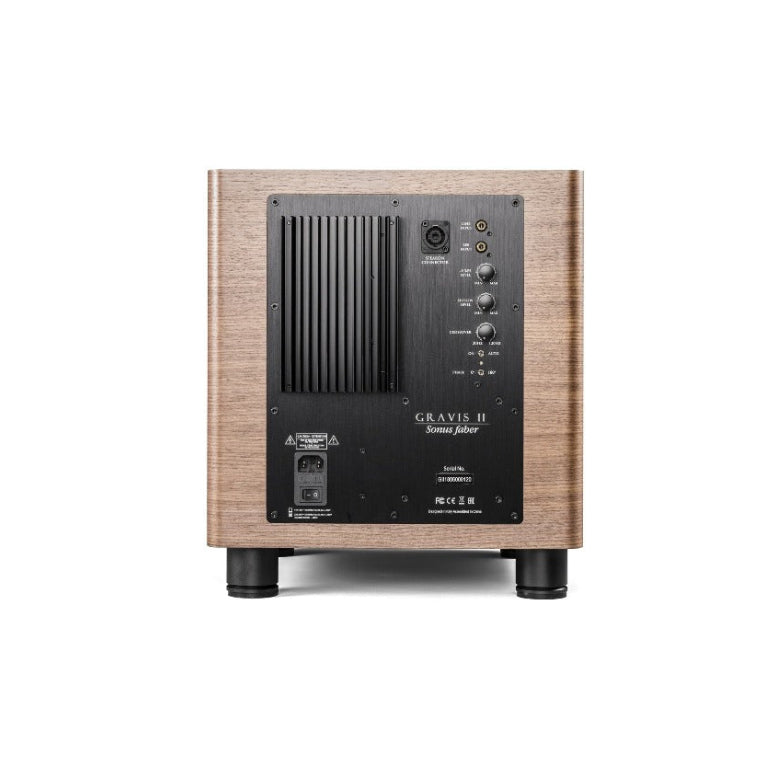 Rear controls and connections on the Sonus Faber Gravis II subwoofer