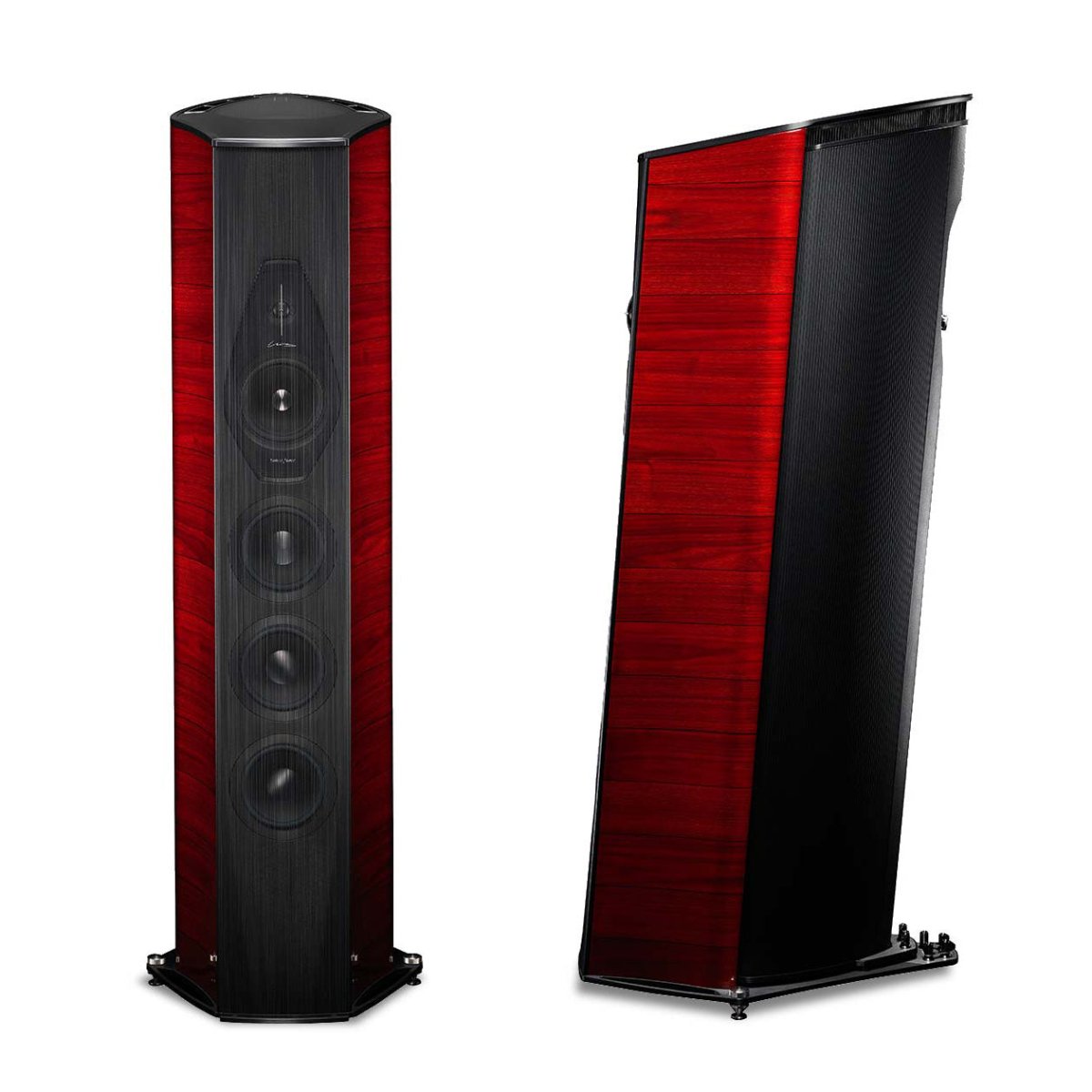 Sonus Faber Lilium Floorstanding Loudspeakers in Gloss Red Wood Finish - Sonus Faber-Audio-Exchange