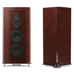 Sonus Faber Stradivari G2 floorstanding speakers in Wenge Wood and Italian leather
