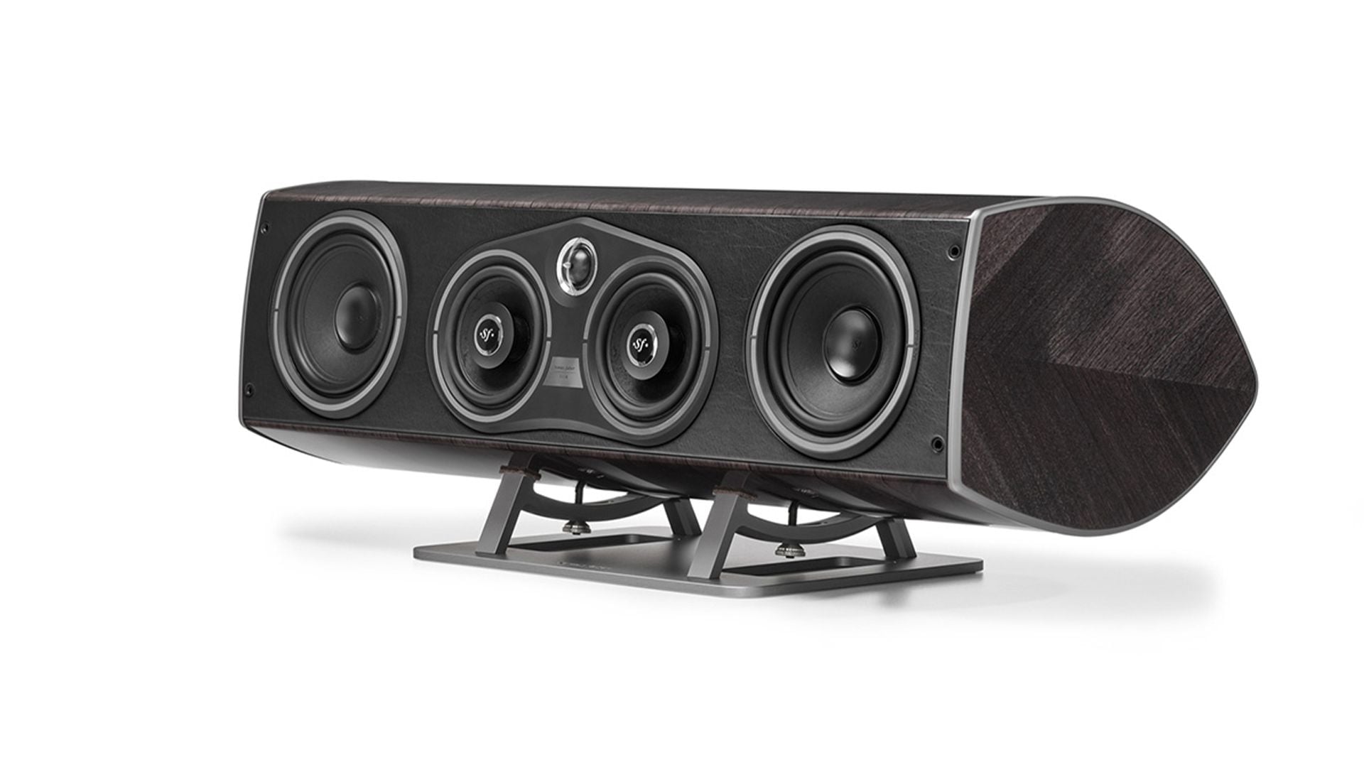 Sonus Faber Vox G3 center channel speaker in Graphite Wood and Italian leather