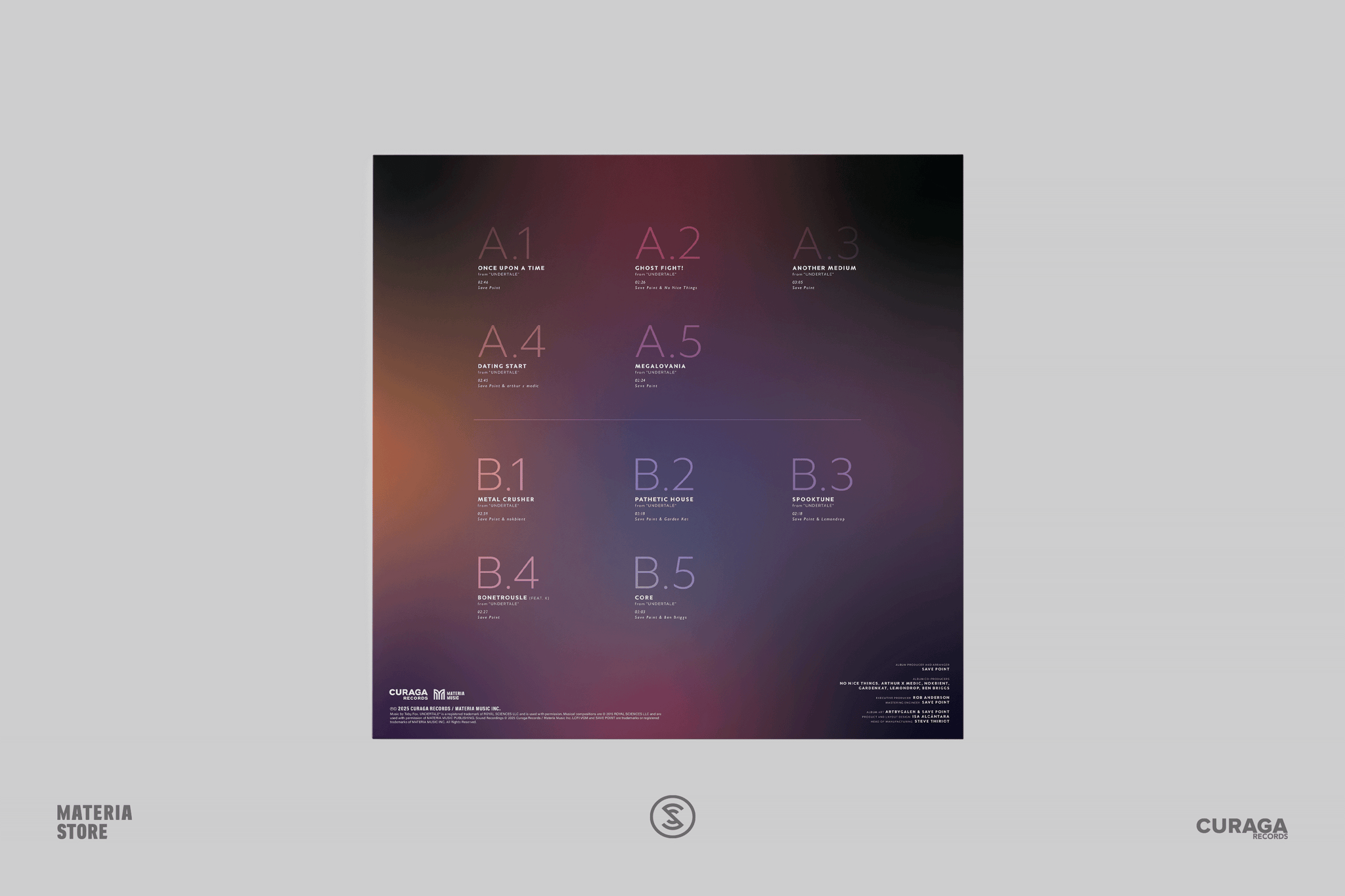 Video Game LoFi Undertale Vol. 02 vinyl back cover and tracklist