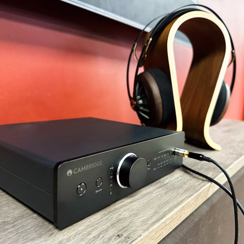 A desktop headphone amp and DAC with headphones
