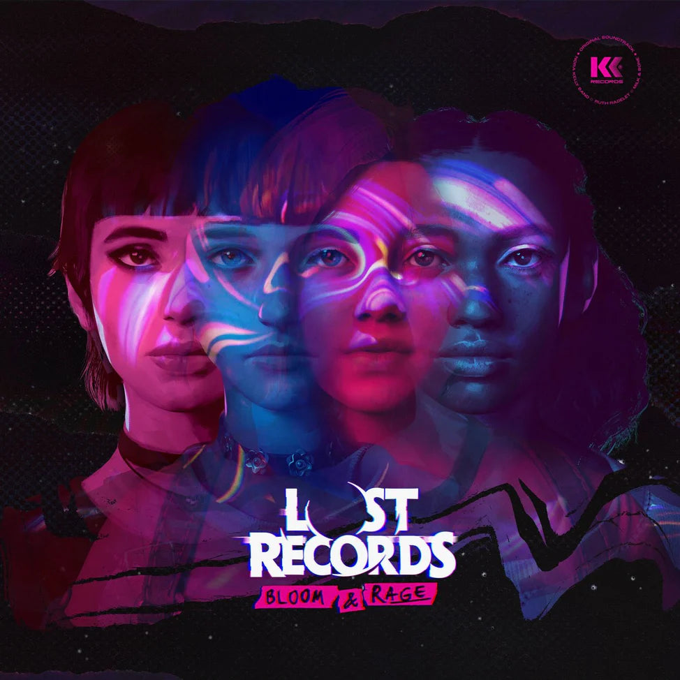 Lost Records Bloom and Rage soundtrack transparent pink and blue vinyl 2LP cover