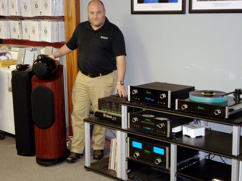 Interior of the Audio Exchange store, highlighting the extensive range of Nordost cables and audio equipment available.