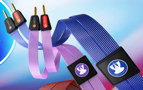 Close-up of high-quality Nordost cables showcasing their intricate design and superior craftsmanship.