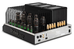 McIntosh MC1502 tube power amplifier right-angle view with protective cage