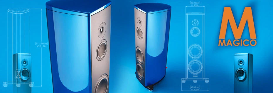 A Magico collection banner featuring their world renown speakers.