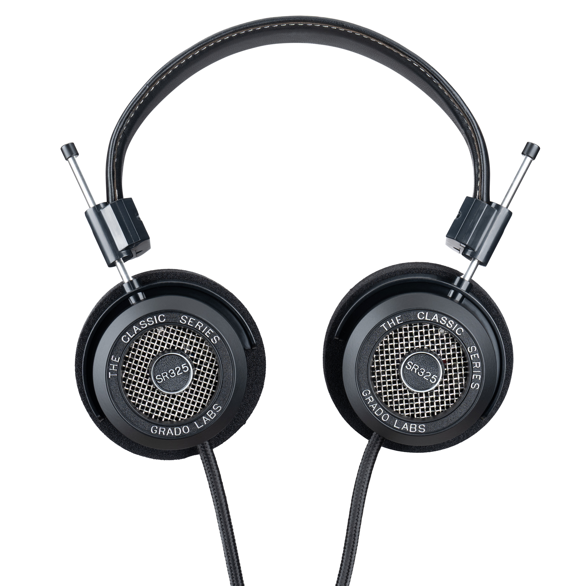 Grado SR325 Classic Series headphones top view with aluminum open-back earcups