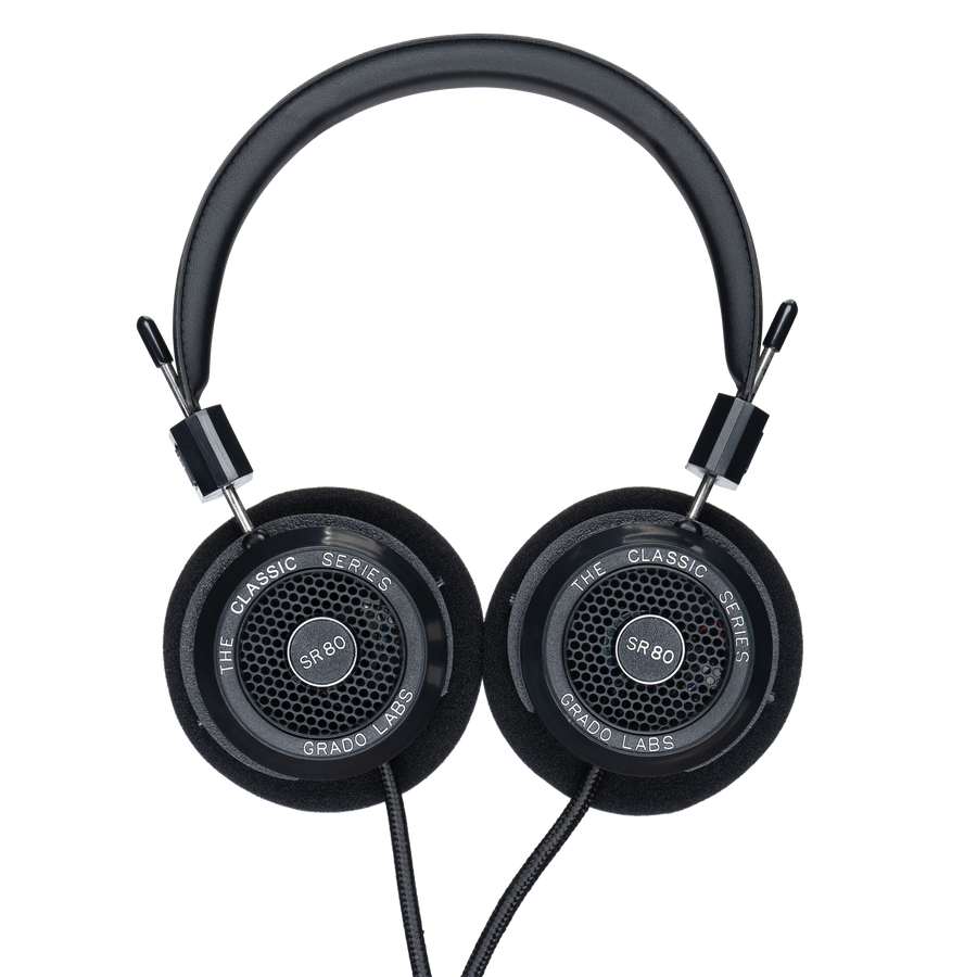 Grado SR80 Classic Series headphones top view with open-back earcups