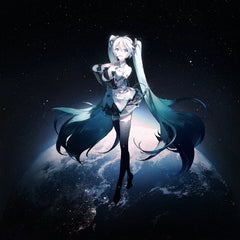 Isao Tomita Symphony Ihatov featuring Hatsune Miku Japanese vinyl LP and 7-inch cover art by Rella