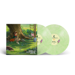 Lofi Girl Spring Collection 2026 illustrated gatefold and two light green marbled LPs