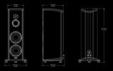 Magico S5 2024 dimension drawing showing front, side and top views