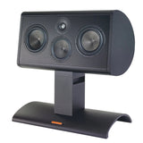 Magico SCC center channel speaker with curved enclosure and stand