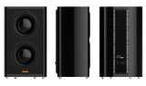 Magico SSub powered subwoofer, front, side and rear views on a white background