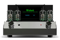 McIntosh MA252 hybrid integrated amplifier front view with vacuum tubes