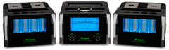 McIntosh MC2.1KW tri-chassis monoblock power amplifier front and top view