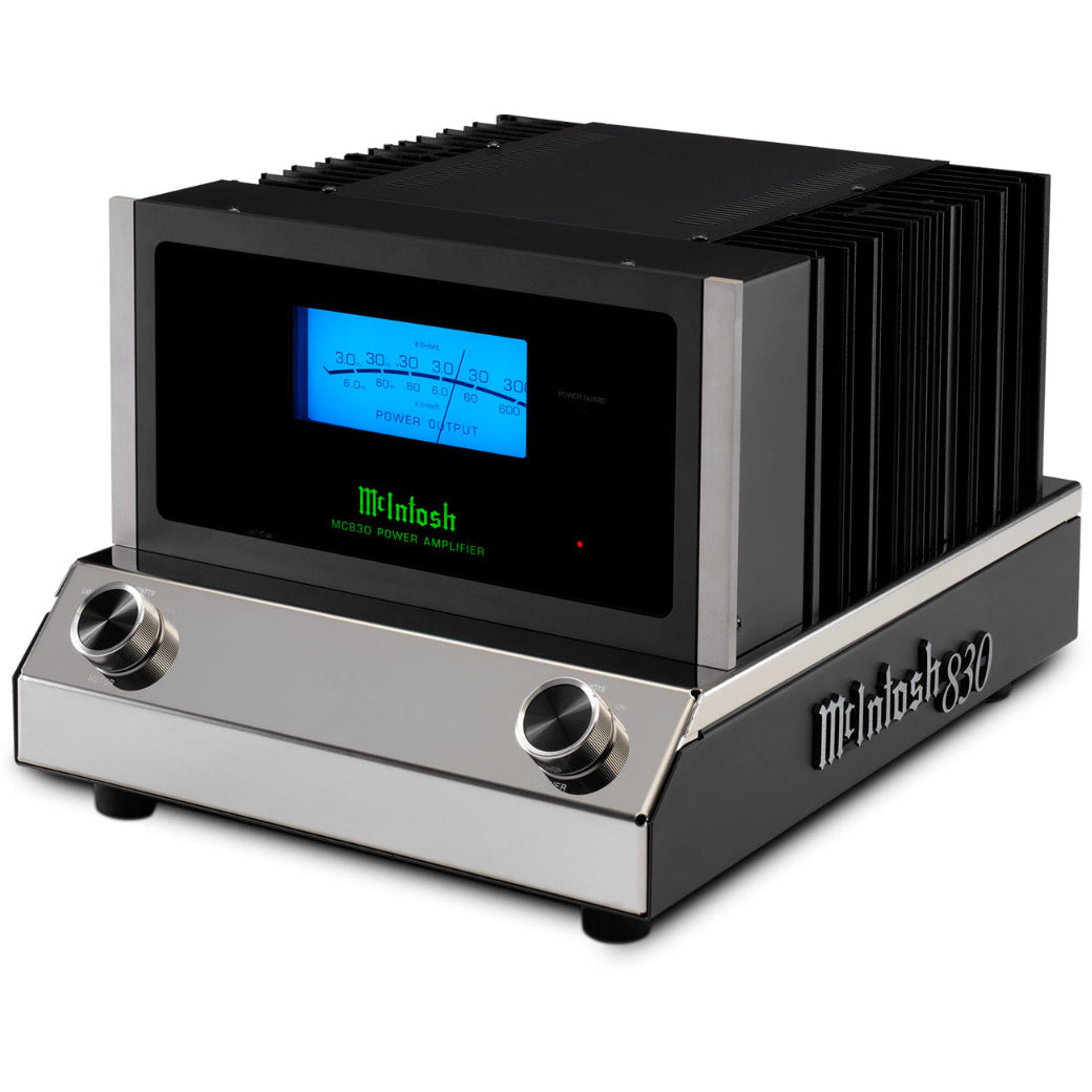 McIntosh MC830 monoblock power amplifier angled front view