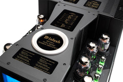 McIntosh MC901 top-mounted crossover and level controls close-up