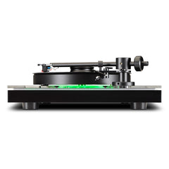 McIntosh MT2 Precision Turntable with clear dust cover installed