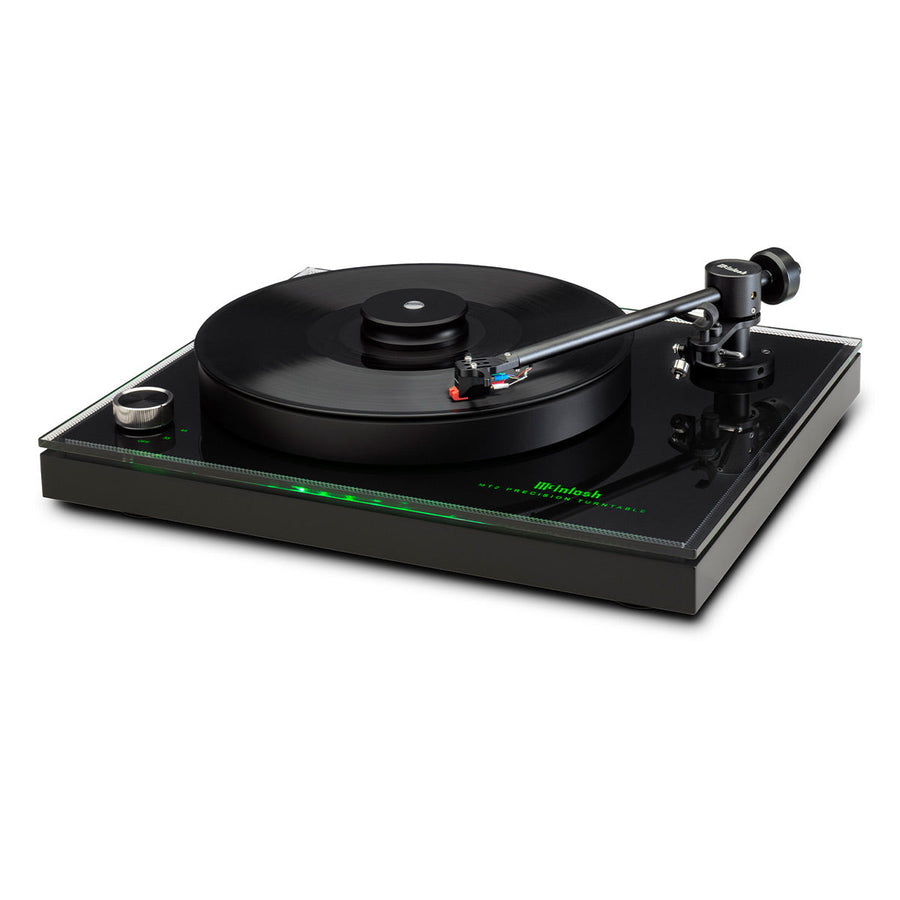 McIntosh MT2 turntable platter and dural-aluminum tonearm detail