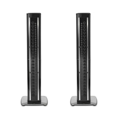 McIntosh XRT1.1K floor standing loudspeaker in Piano Black, straight front view