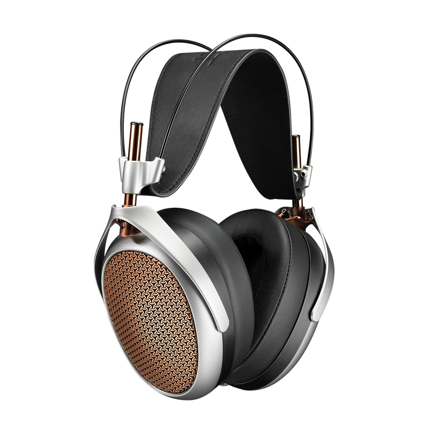 Meze POET open-back planar magnetic headphones angled front view