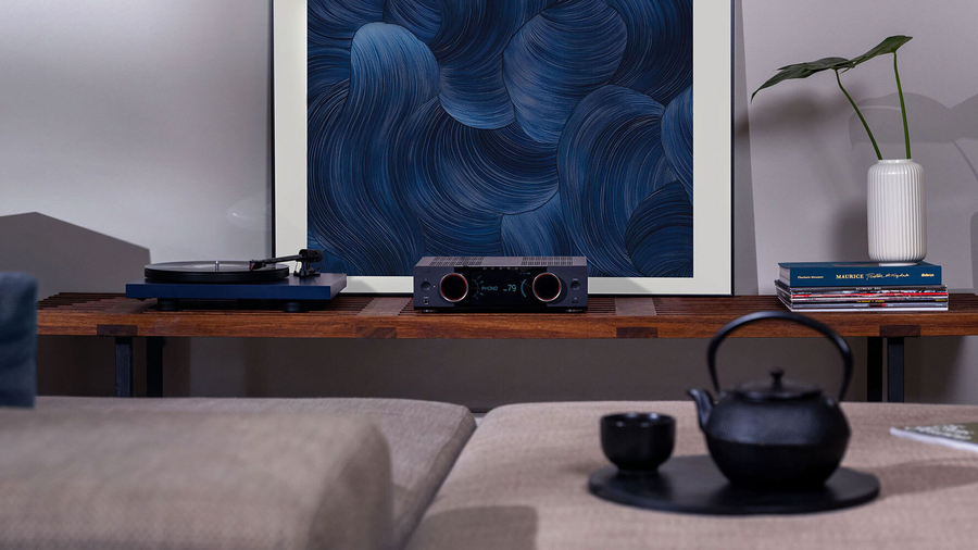 Onkyo Muse Y-50 streaming amplifier in a modern two-channel listening room
